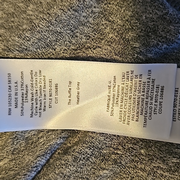 Current/Elliott THE RUFFLE Top Gray Off Shoulder Top - Picture 8 of 11